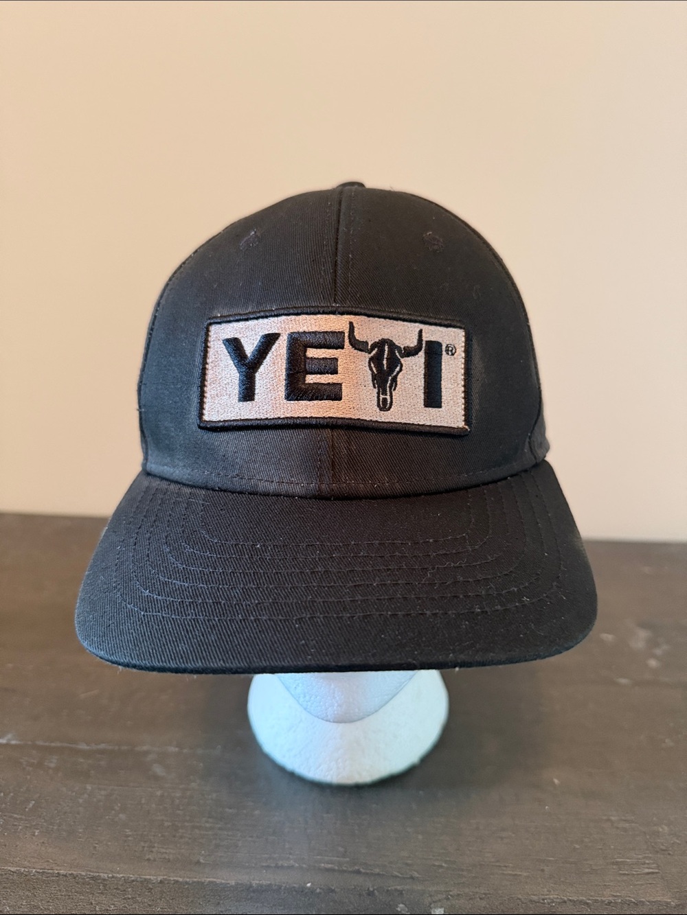 Yeti Black Patch Logo Trucker Hat Adjustable